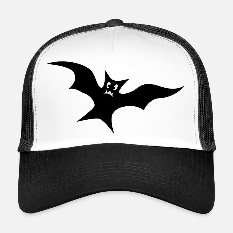 Fledermaus - Trucker Cap - Weiß/Schwarz