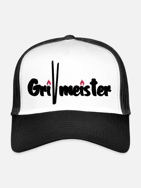Maître de gril - Casquette trucker  - blanc/noir - Devant