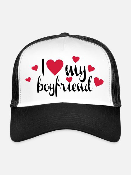 amour - Casquette trucker  - blanc/noir - Devant