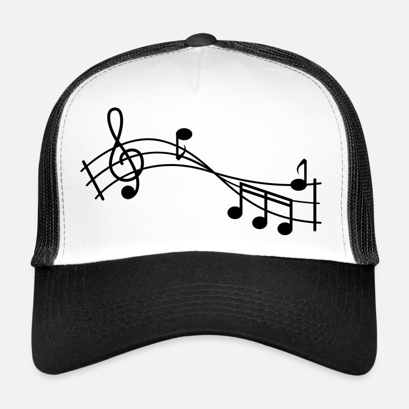 music note - Trucker Cap - white/black