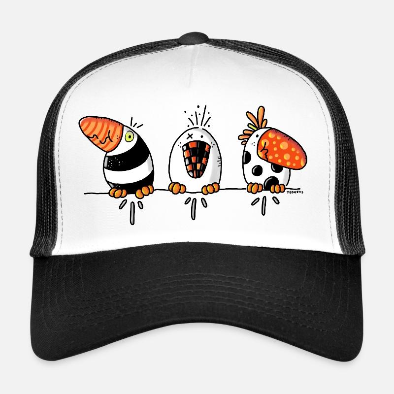 Komische Vögel - Vogel- Vögelchen - Trucker Cap - Weiß/Schwarz