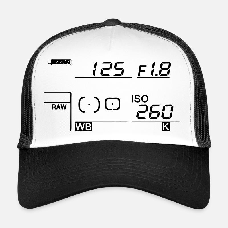 Kamera - Display - Trucker Cap - Weiß/Schwarz