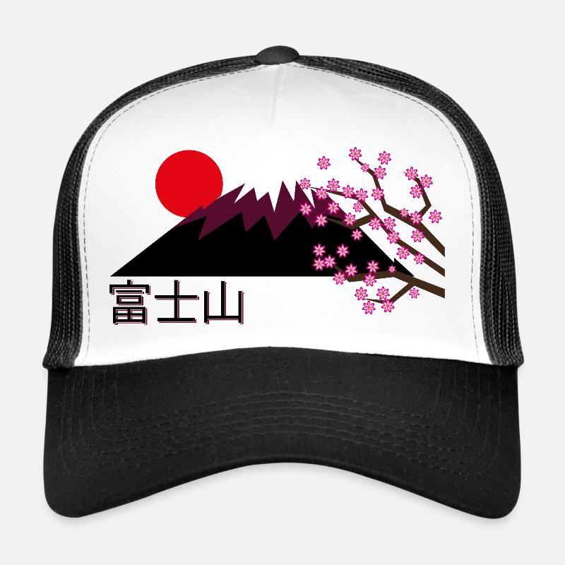 Mount Fuji, Japan - Trucker Cap - white/black