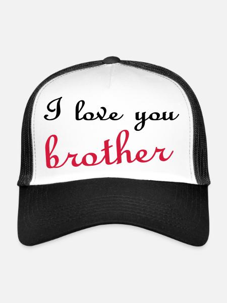 I love you brother - Casquette trucker  - blanc/noir - Devant