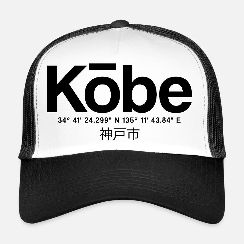 Typographie de Kobe Japan avec coordonnées Casquette trucker 
