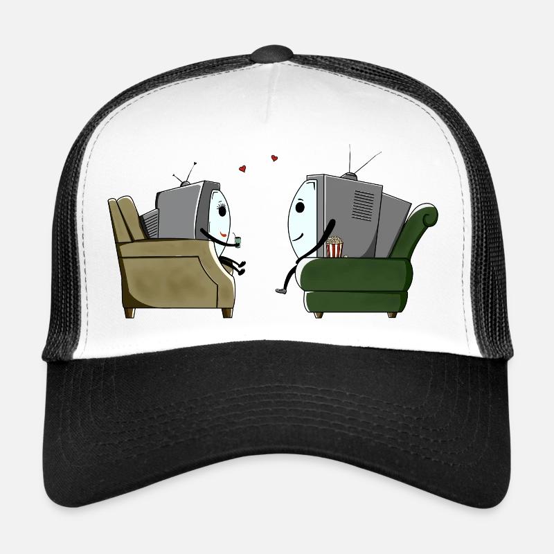 Fernsehen - Trucker Cap - Weiß/Schwarz