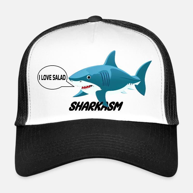 Drôle de requin, j’adore la salade, blague végétalienne Casquette trucker 