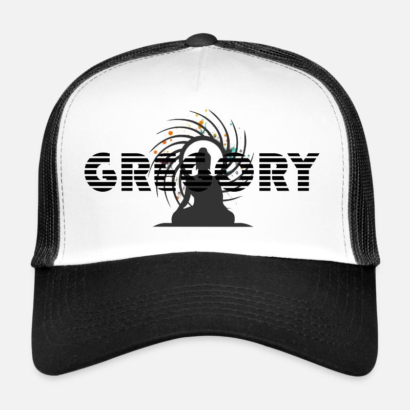 Gregory typographie noir - étymo d'origine Grecque Casquette trucker 