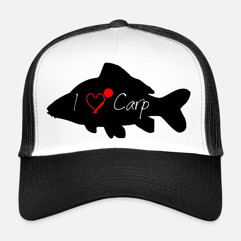 I love Carp black Trucker Cap