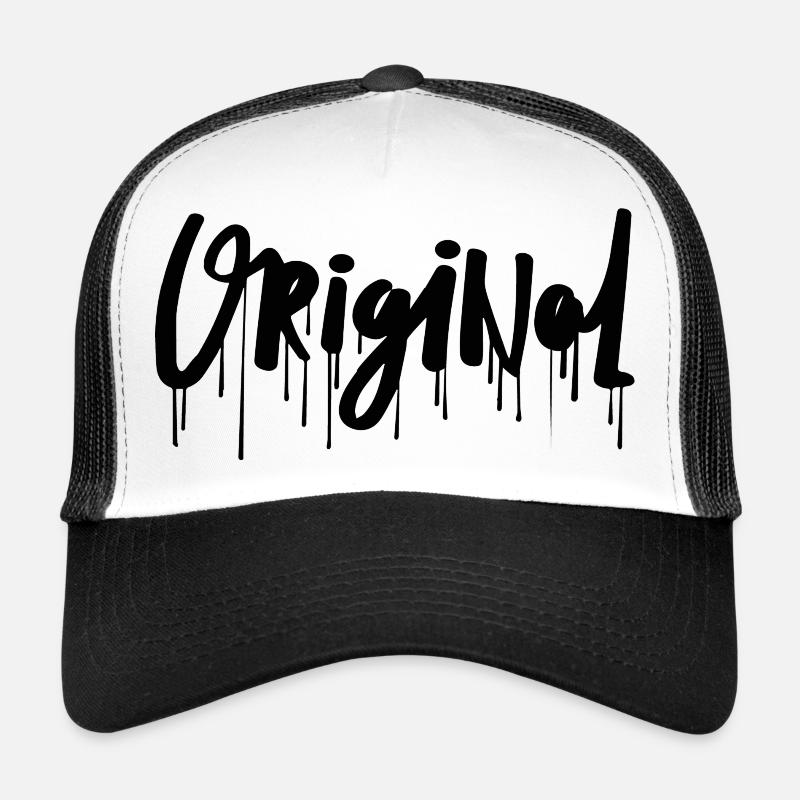 original,kult, Schrift - Trucker Cap - Weiß/Schwarz