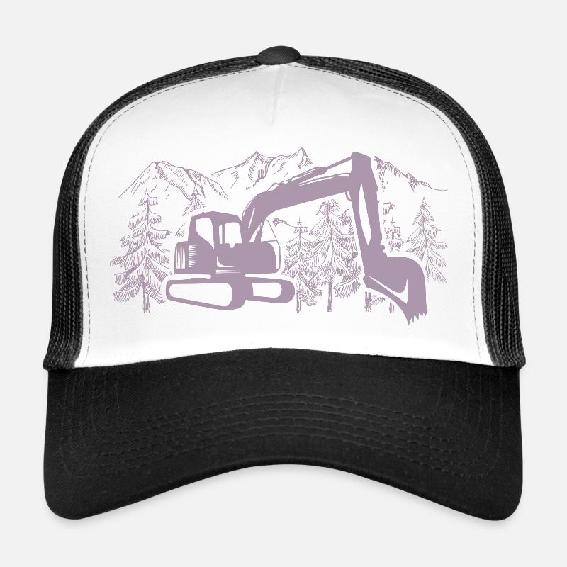 Excavatrice Silhouette Construction Equipment Operator Work Casquette trucker 