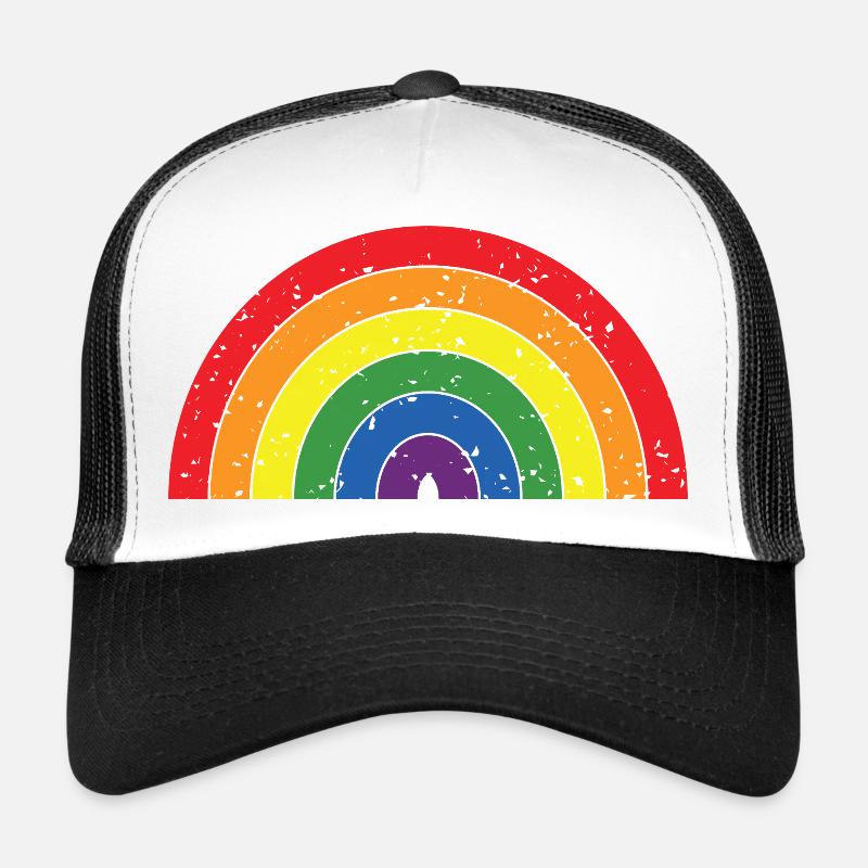 Regenbogenfarben Pride Month LGBTQ+ Grunge Textur Trucker Cap