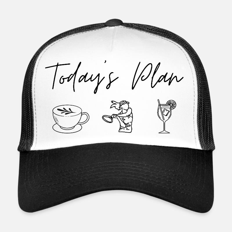 Tennis Hobby Spruch | Today's Plan - Trucker Cap - Weiß/Schwarz