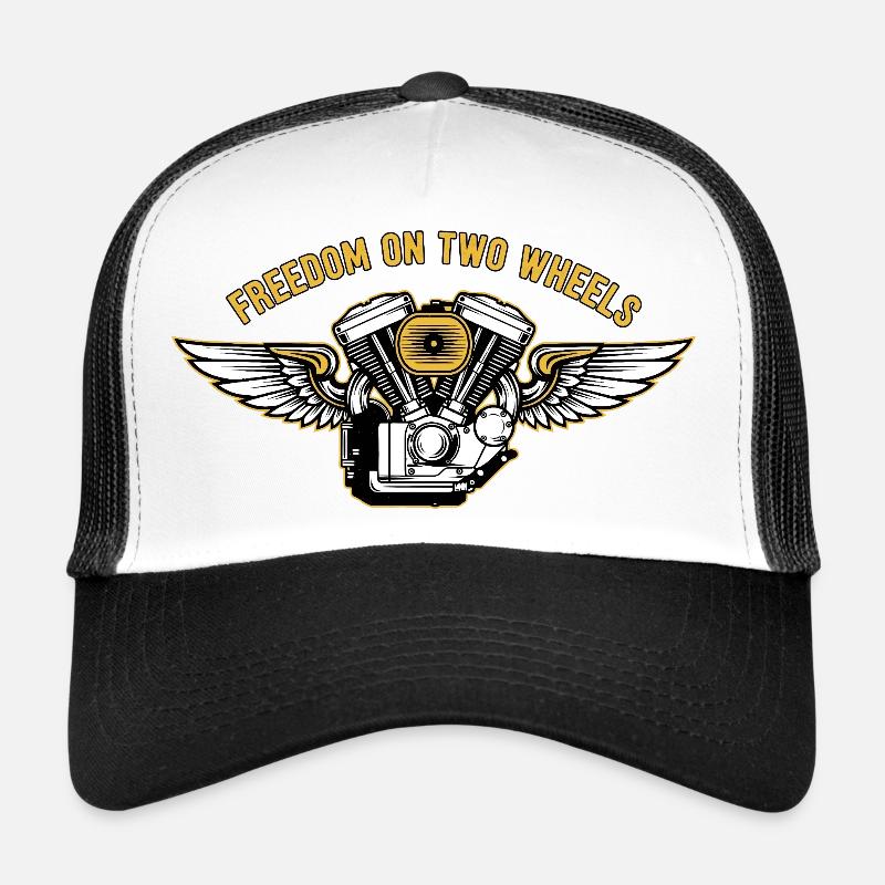 Freedom on Two Wheels - Trucker Cap - Weiß/Schwarz