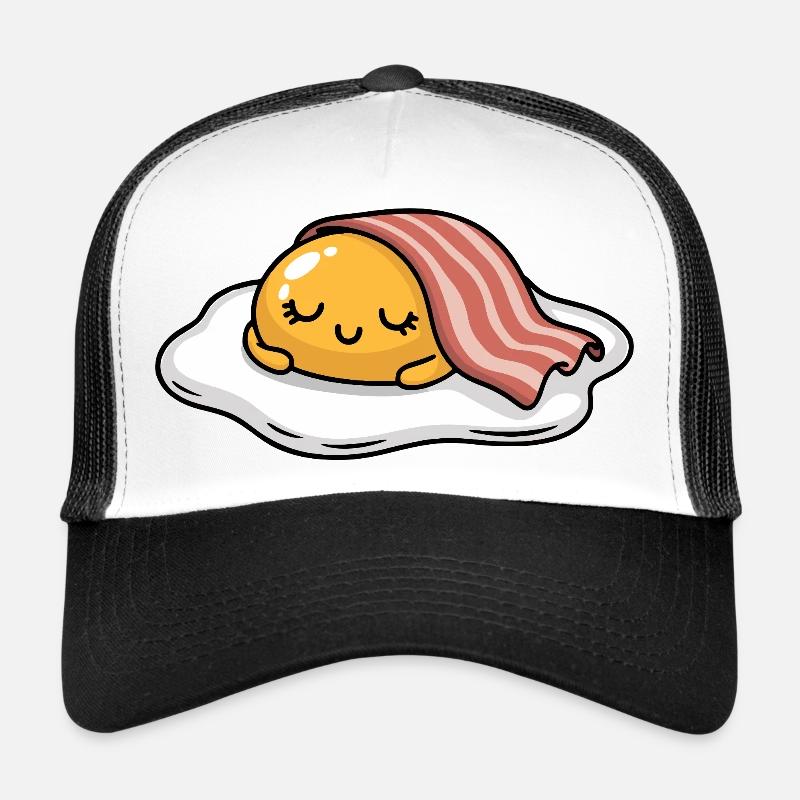Sleeping Egg with Bacon Cartoon Trucker Cap