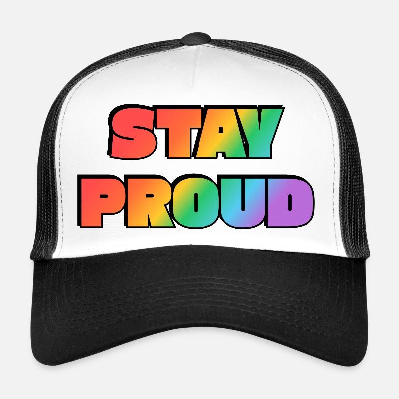 Reste fier Gradient arc-en-ciel Casquette trucker 