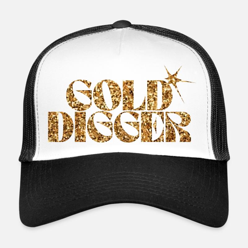 Gold Digger Glitzer Text Trucker Cap