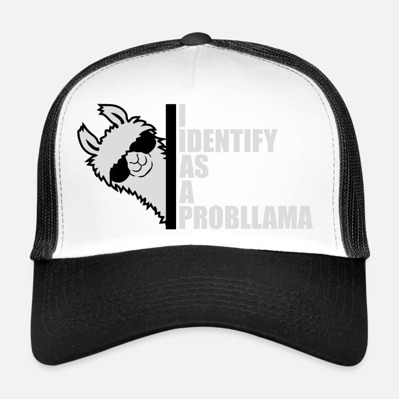 Je m’identifie comme un probllama Cool Lama Problem Spruch Casquette trucker 