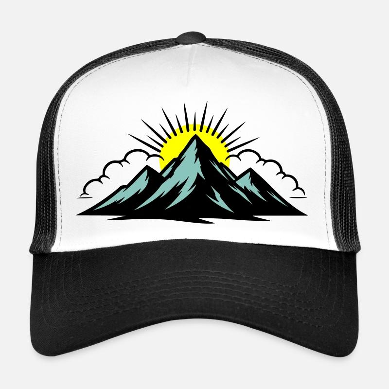 Montagnes Nuages Sommets Casquette trucker 