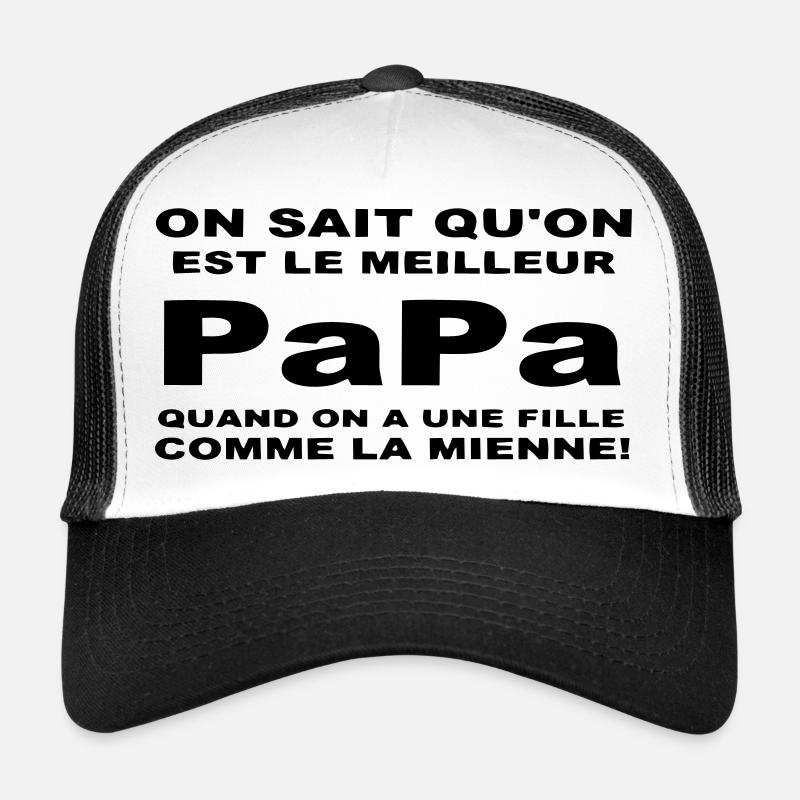 Meilleur papa - Casquette trucker  - blanc/noir