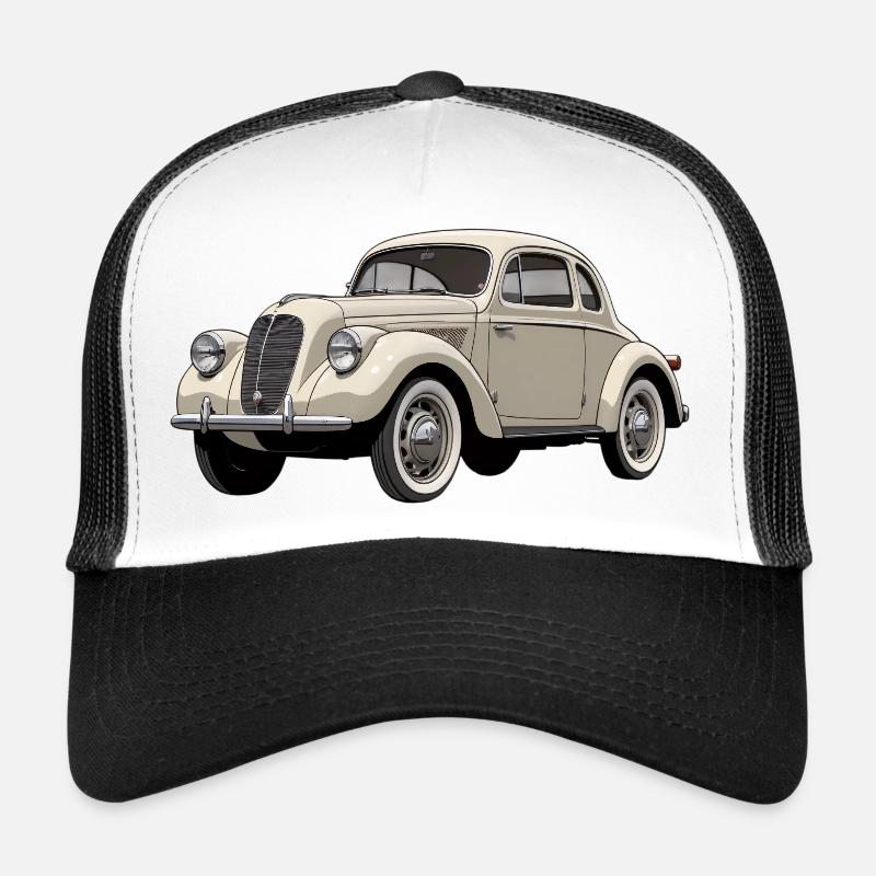 Illustrations beige vintage coupé Casquette trucker 
