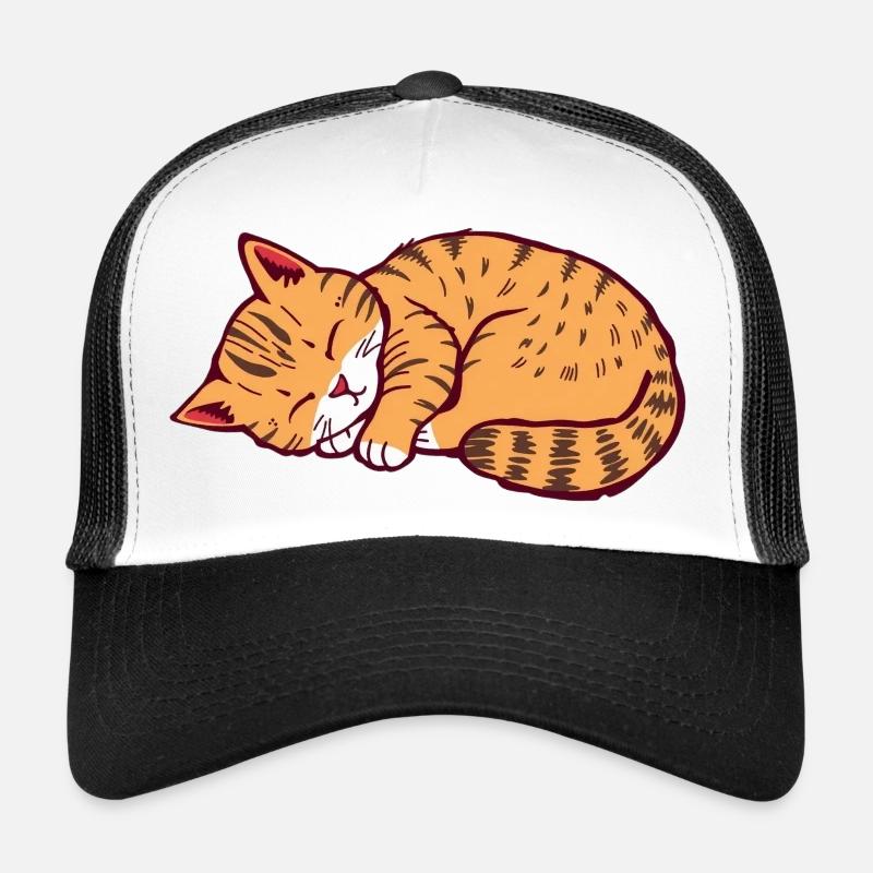 chat endormi chaton tigre chat Casquette trucker 
