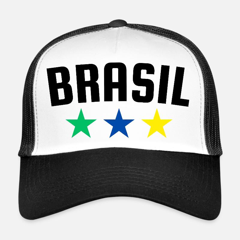 Brazil Three Star Design B Trucker Cap