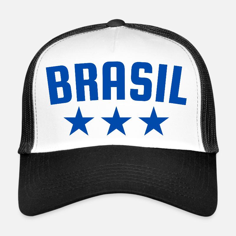 Brésil 3 étoiles Design Blue Casquette trucker 