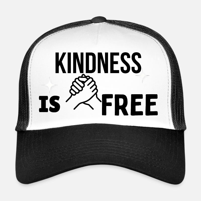 Kindness Is Free – Minimal Handshake Typography T- Trucker Cap