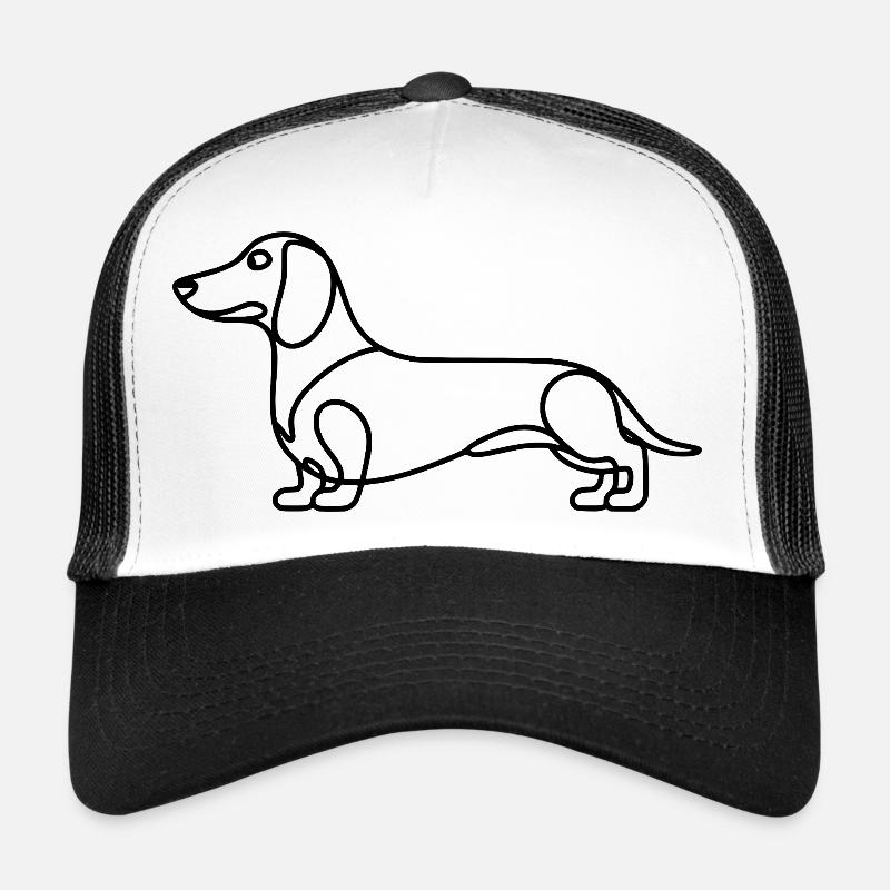 Dessin linéaire du teckel Casquette trucker 