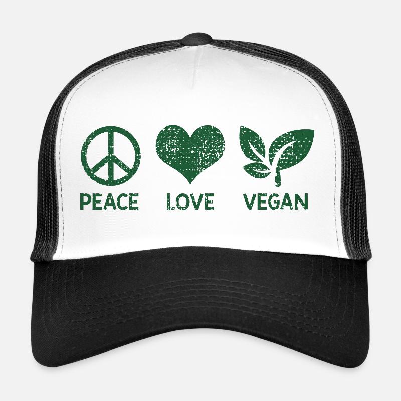 Vegan Naechstenliebe Peace Zeichen Trucker Cap