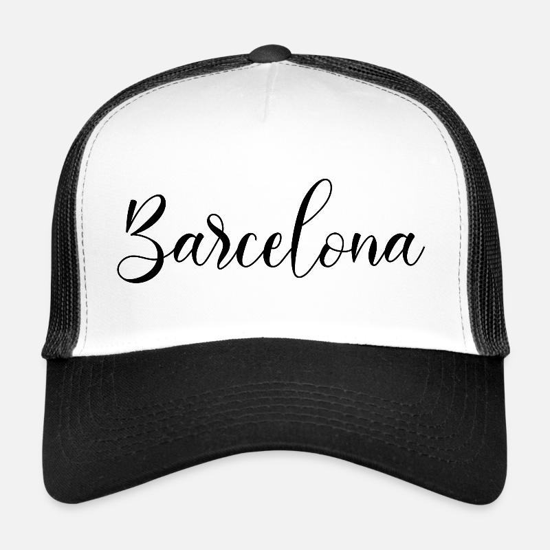Barcelone - Casquette trucker - blanc/noir