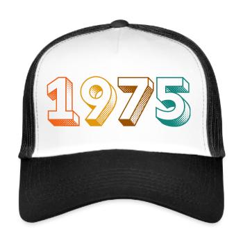 millésime 1975 - Casquette trucker  - blanc/noir - Devant