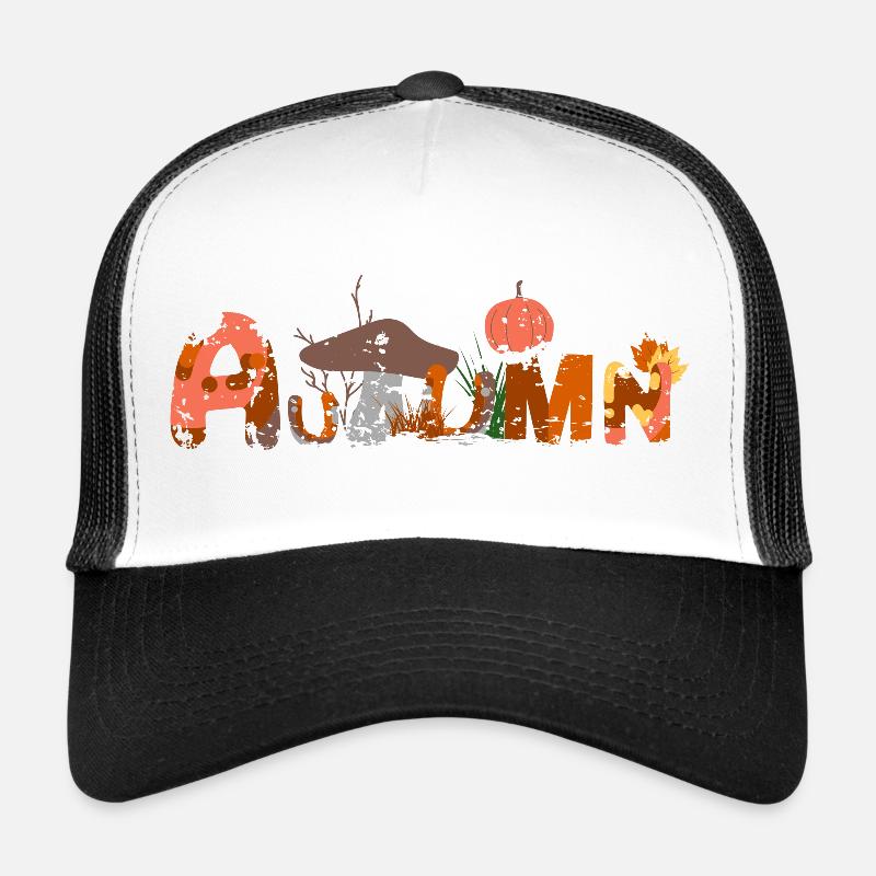 Herbst / Oktober / Otoño - Trucker Cap - Weiß/Schwarz