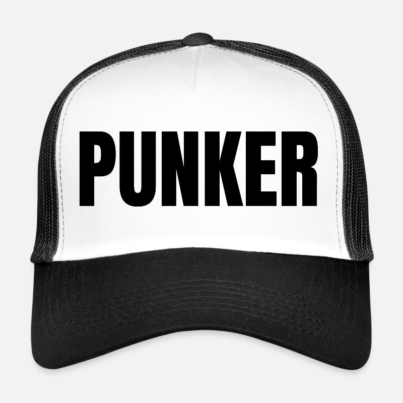 Lustiger Spruch Punker - Trucker Cap - Weiß/Schwarz