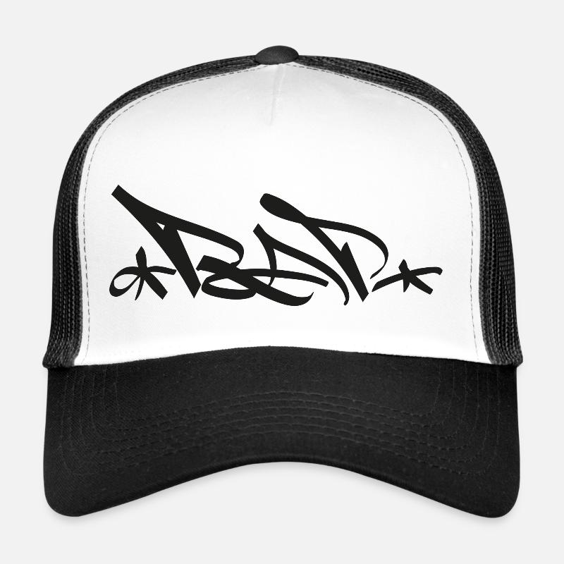 Rap - Casquette trucker  - blanc/noir