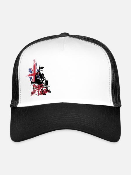 british PUNK ROCK ONE - Trucker Cap - white/black - Front