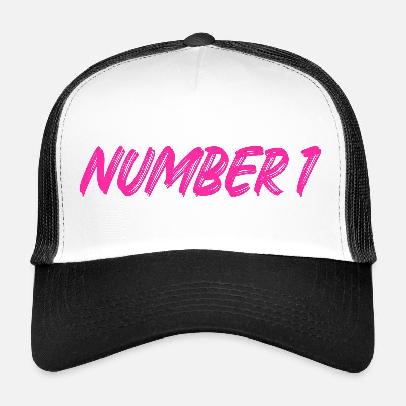 Number 1 - eins - erster - erste - 1 - Nummer 1 - Trucker Cap - Weiß/Schwarz