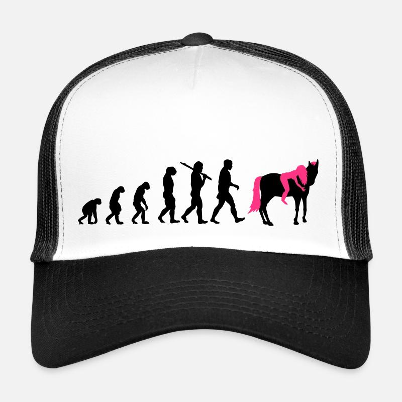 Evolution Reiterin Pferd - Trucker Cap - Weiß/Schwarz