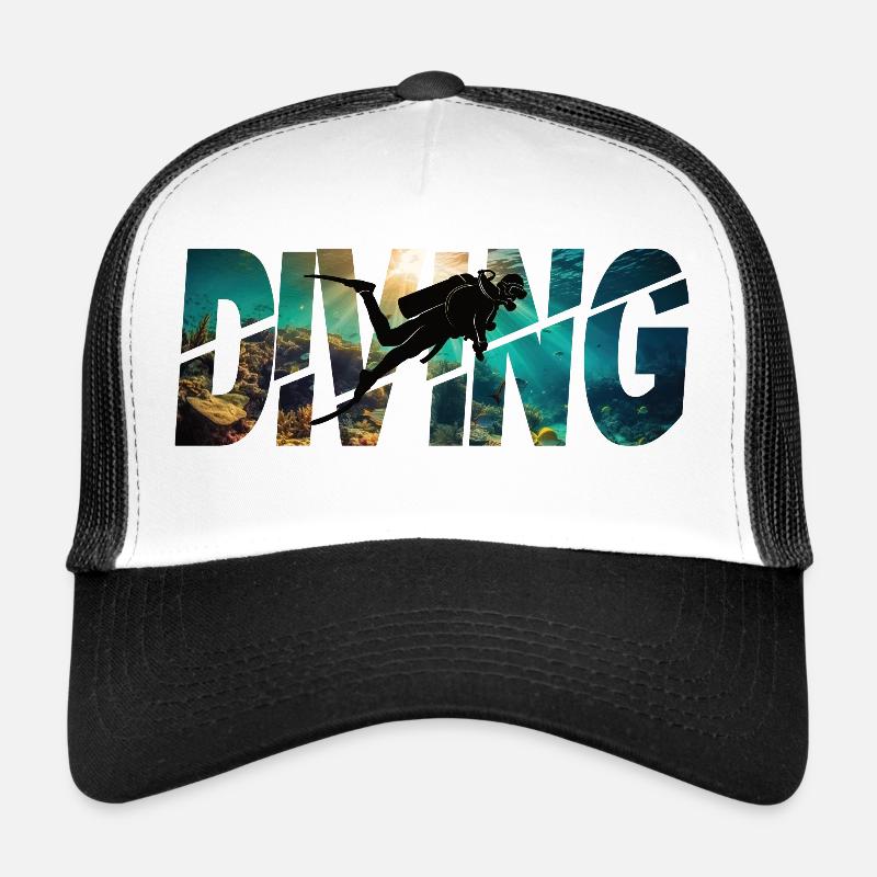 Diving Taucher - Trucker Cap - Weiß/Schwarz