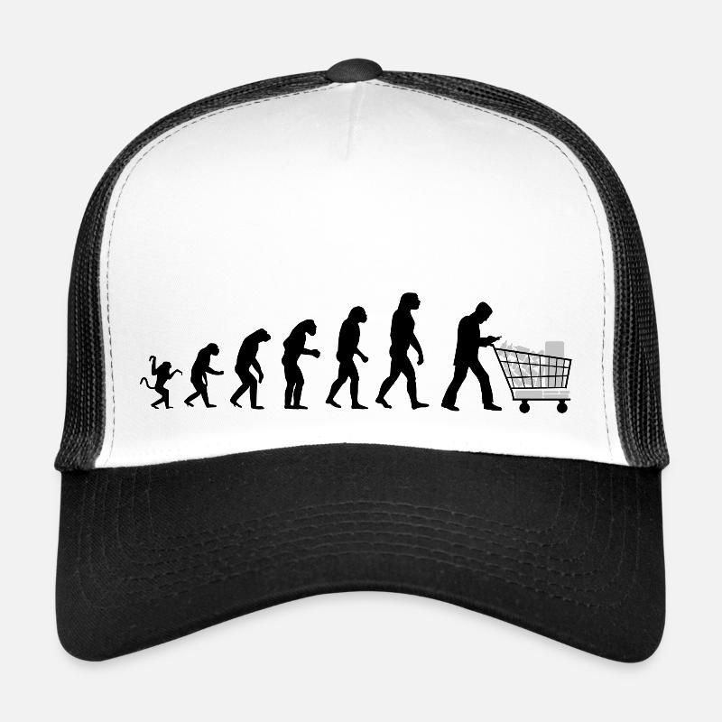 Evolution de l'homme: Société de consommation N - Casquette trucker  - blanc/noir