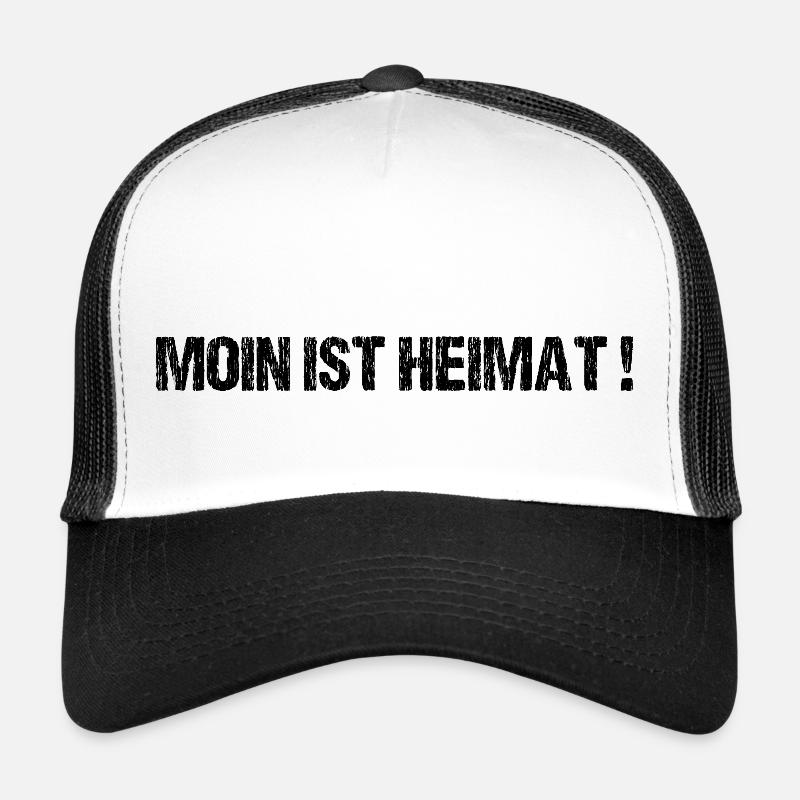 Moin Sprüche Hamburg Norden Heimat Geschenk - Trucker Cap - Weiß/Schwarz