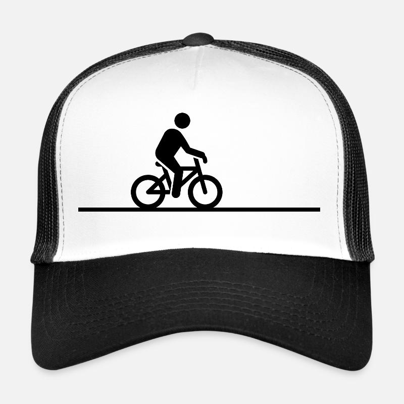 Fahrradmotiv - Trucker Cap - Weiß/Schwarz