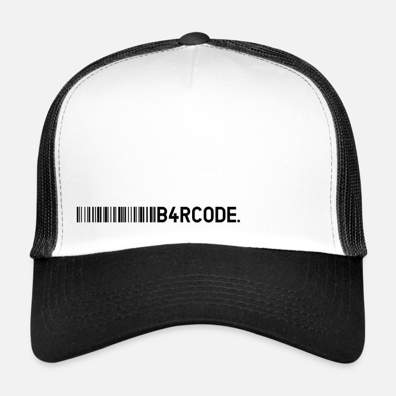 B4RCODE. Ligne noire - Casquette trucker - blanc/noir