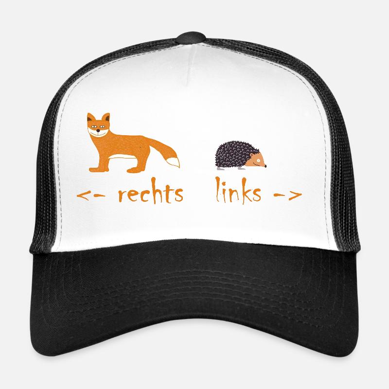 Fox and hedgehog with help for right and left Trucker Cap