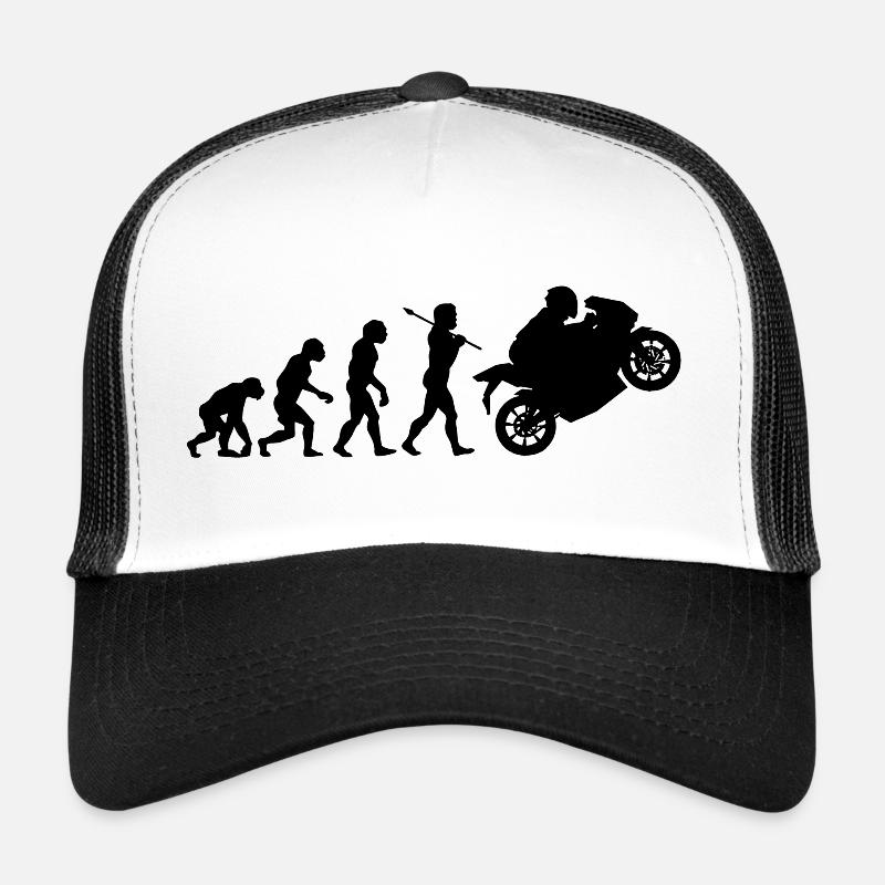 Évolution du motard - Casquette trucker - blanc/noir