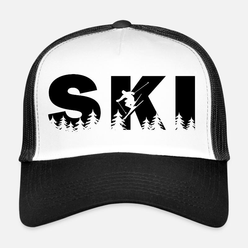 Ski. Ski-Wintersport - Trucker Cap - Weiß/Schwarz