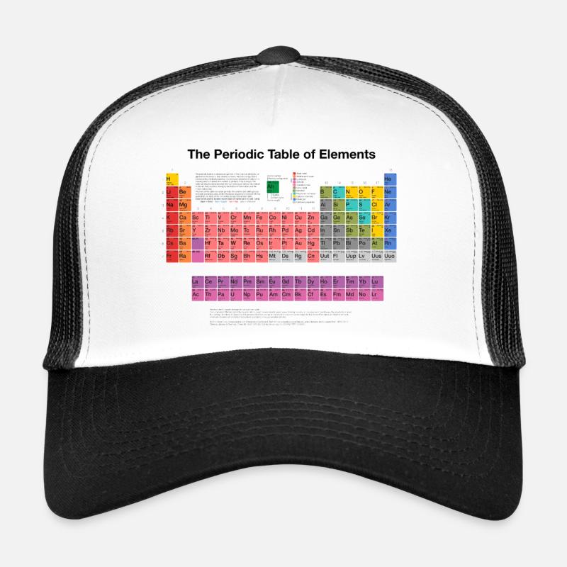 Periodensystem der Elemente (PSE) - Trucker Cap - Weiß/Schwarz