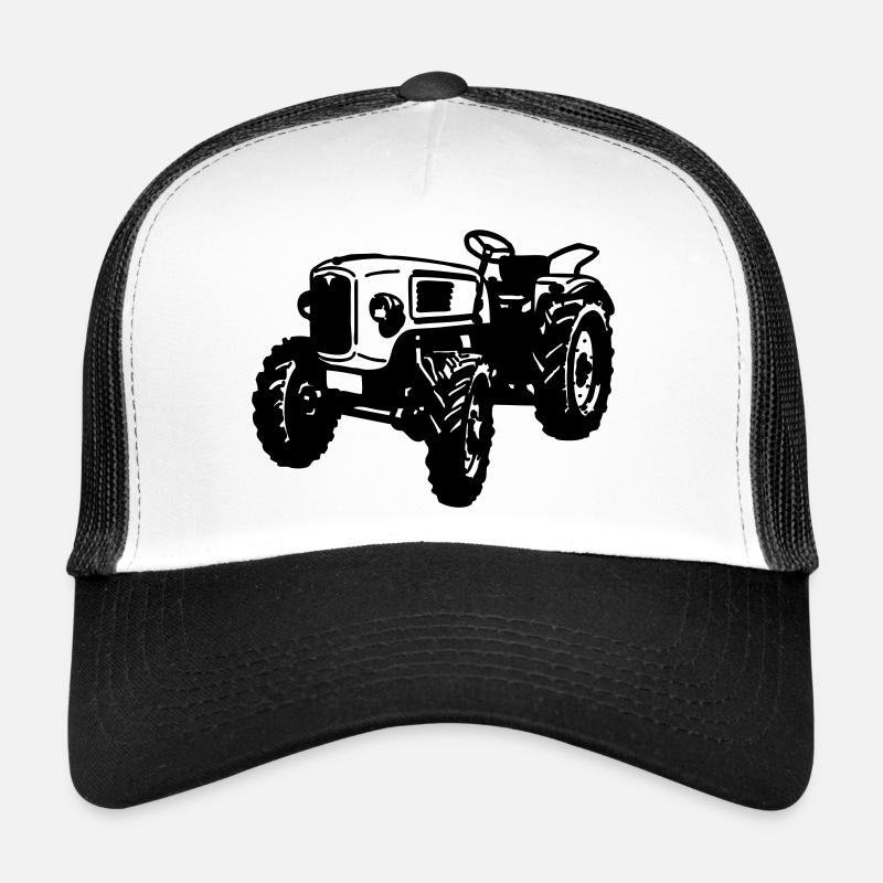 Traktor , Trecker , Landmaschine Traktoren , (25) - Trucker Cap - Weiß/Schwarz