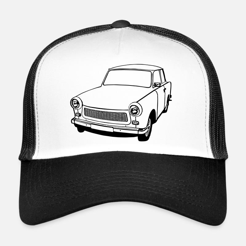  , Ostalgie , DDR Kult , Oldtimer (25) - Trucker Cap - Weiß/Schwarz
